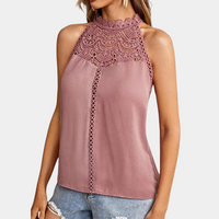 Abigail | Elegant Lace Yoke Sleeveless Top