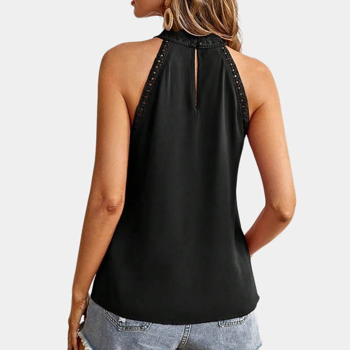 Luna | Elegant Lace Yoke Sleeveless Top – Stylish Going Out Top for Women 5