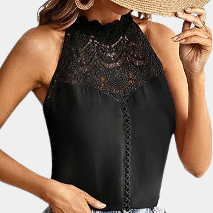 Luna | Elegant Lace Yoke Sleeveless Top – Stylish Going Out Top for Women 6