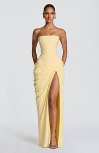 Olivia | Elegantes Korsett-Maxikleid mit asymmetrischer Drapierung