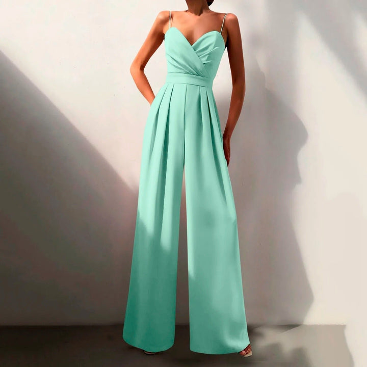 Luna | Women's Sweetheart Neck Spaghetti Strap Wide Leg Pants Jumpsuit 2