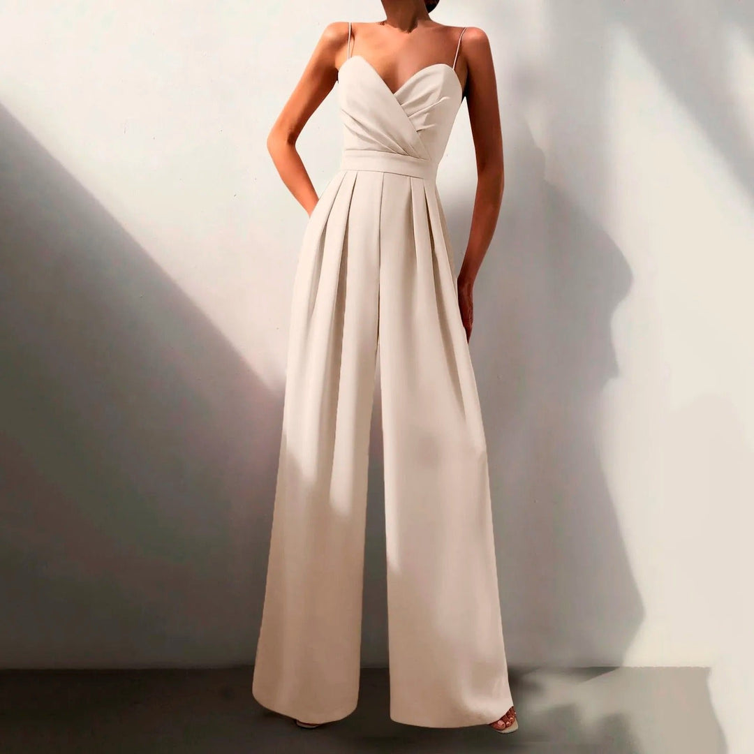 Luna | Women's Sweetheart Neck Spaghetti Strap Wide Leg Pants Jumpsuit 4