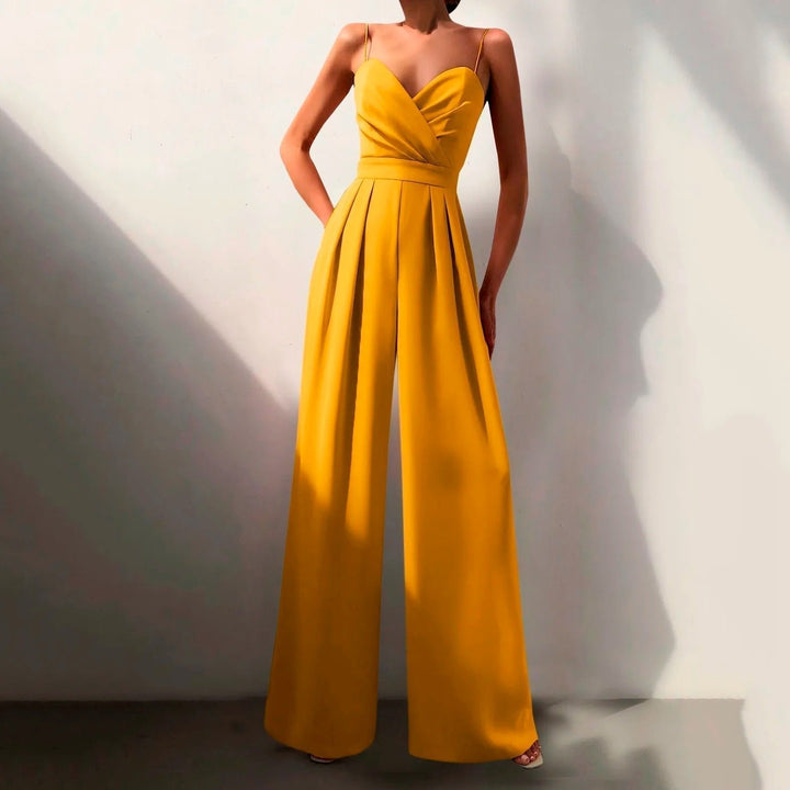 Luna | Women's Sweetheart Neck Spaghetti Strap Wide Leg Pants Jumpsuit 5
