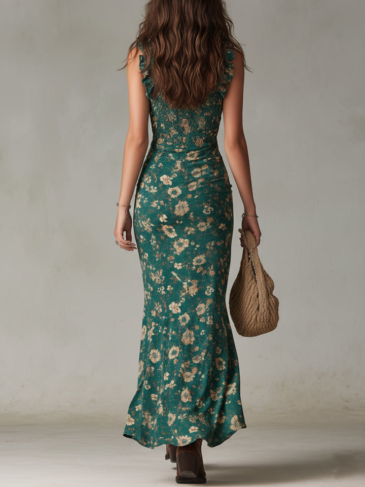 Lunara | Boho Floral Maxi Dress with Ruffled Sleeves 2