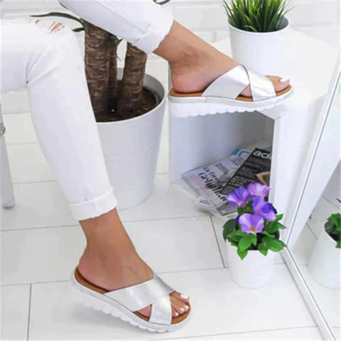 Lydia | Comfortable, Stylish & Effortless Women's Sandals - Cross Strap Slide Design 0