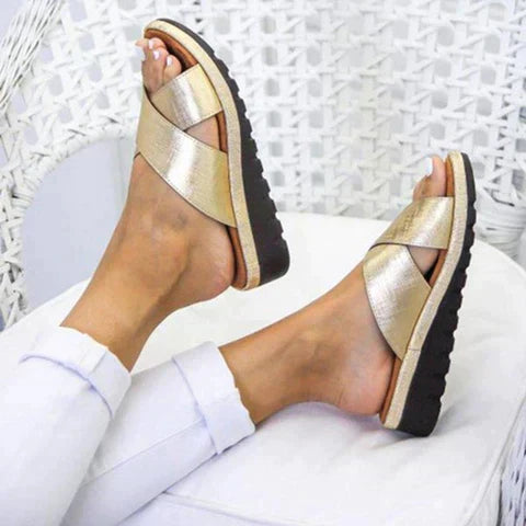 Lydia | Comfortable, Stylish & Effortless Women's Sandals - Cross Strap Slide Design 3