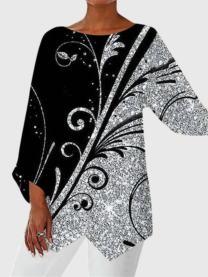 Lydia | Elegant Butterfly Print & Asymmetric Hem Women's Top 5