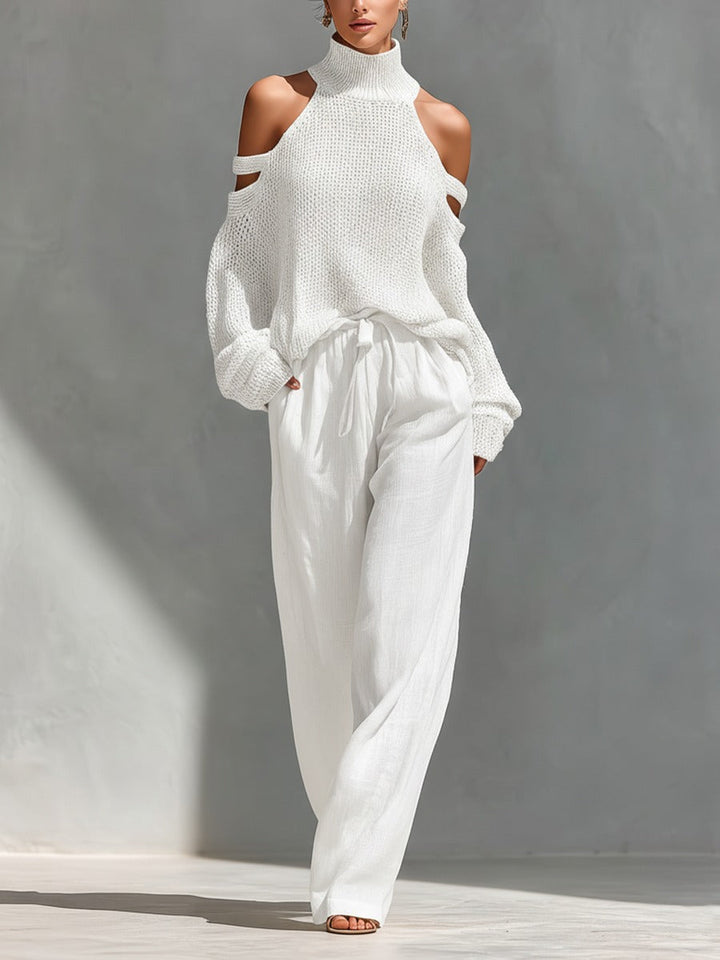 Magnolia | Stylish Cold Shoulder & Wide Leg Pants Set – Elegant Women's Outfit 2