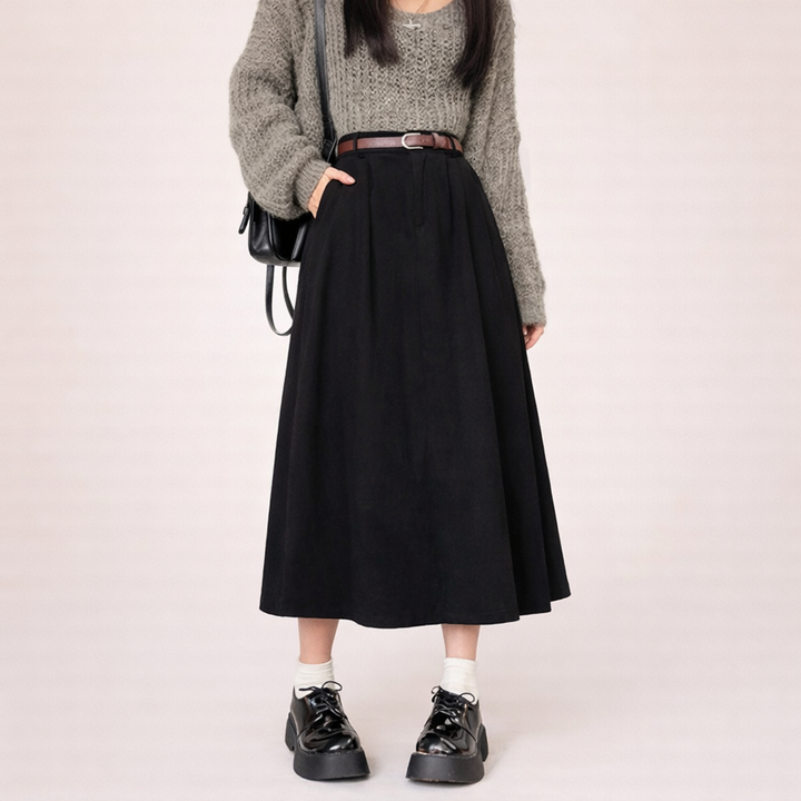 Mara | Black Midi Skirt – Comfortable, Pleated &amp; Versatile for Women 7