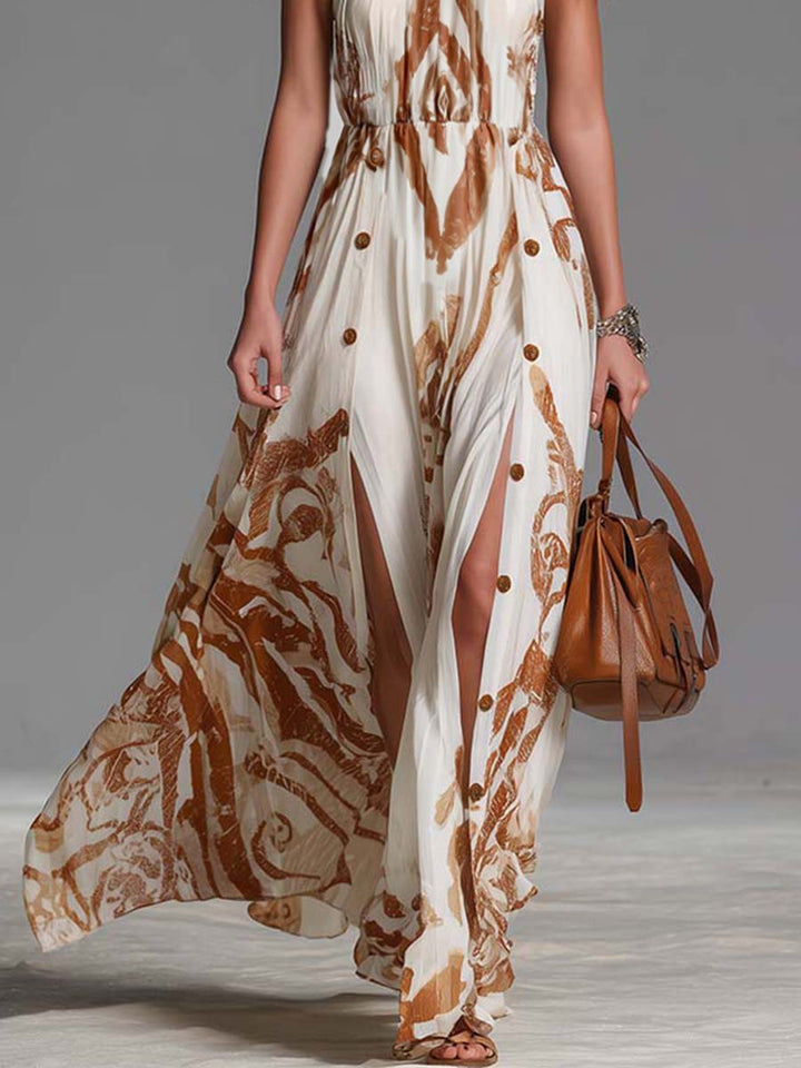 Mara | Elegant Brown Paisley Women's Maxi Dress – Perfect for Summer Events 5