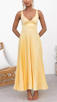 Latanya | Elegantes Maxikleid mit Falten und verstellbaren Trägern