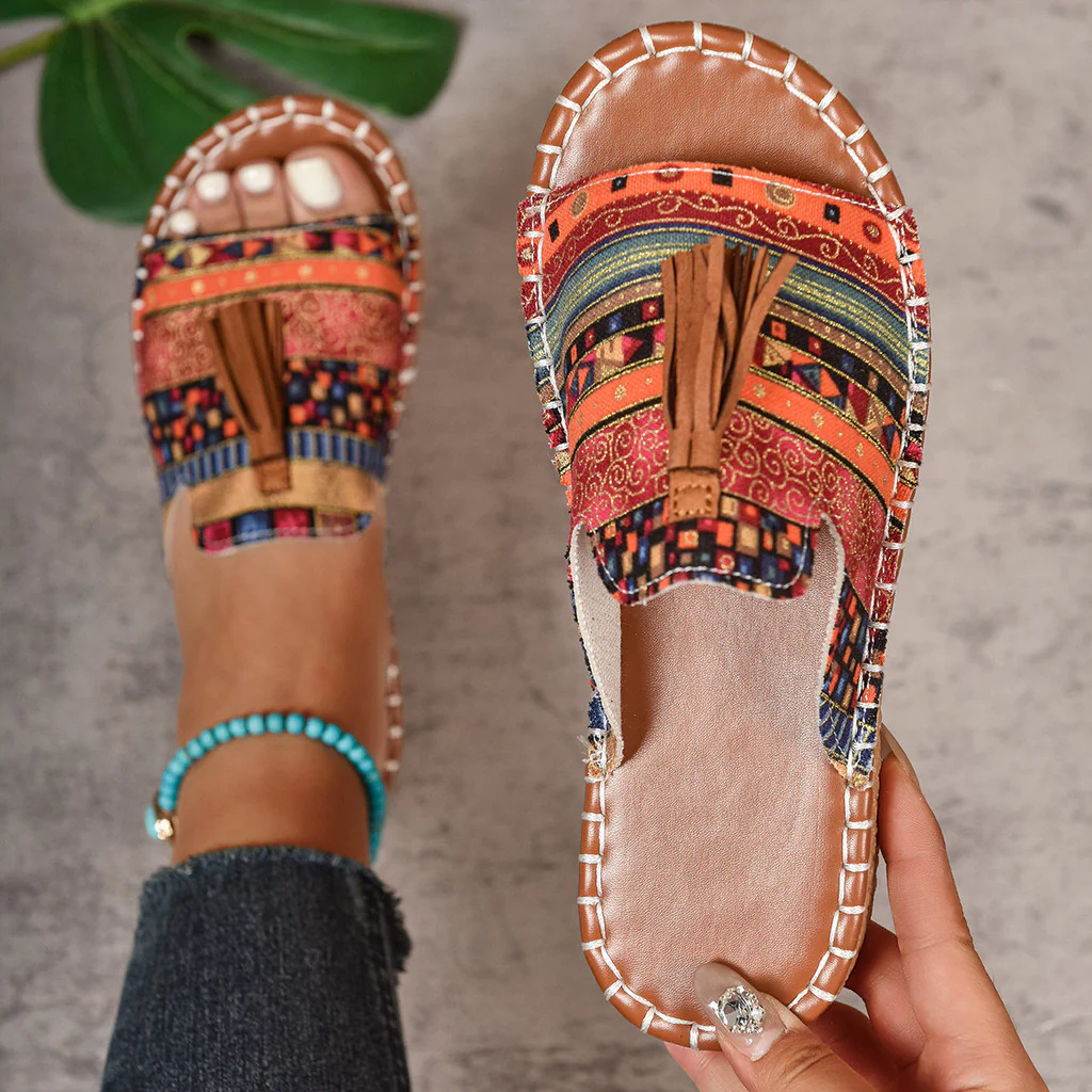 Mara | Lightweight, Comfortable & Stylish Sandals for Women with Tassels 1
