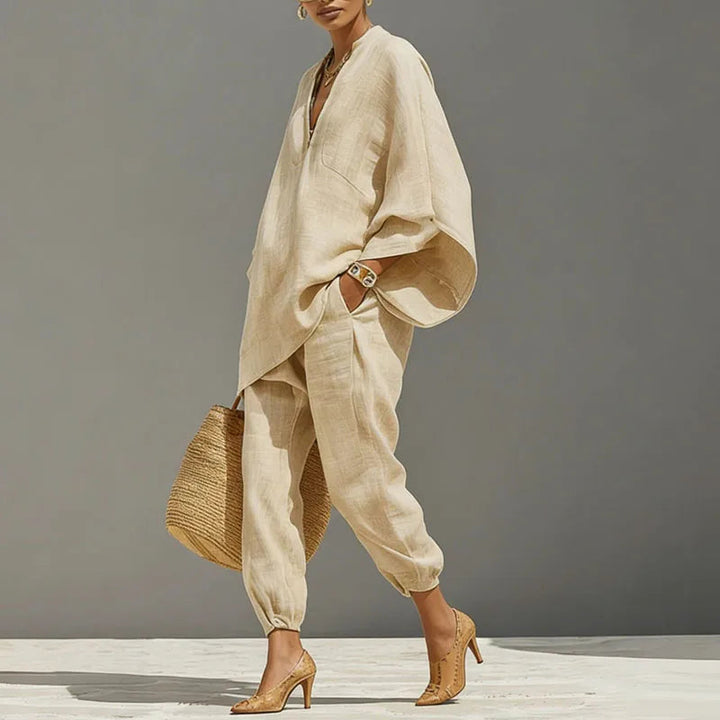 Marlowe | Elegant Women's Batwing Sleeve Loungewear Two Piece Set 3
