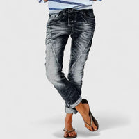 Elizabeth | Jeans donna a gamba larga effetto usurato