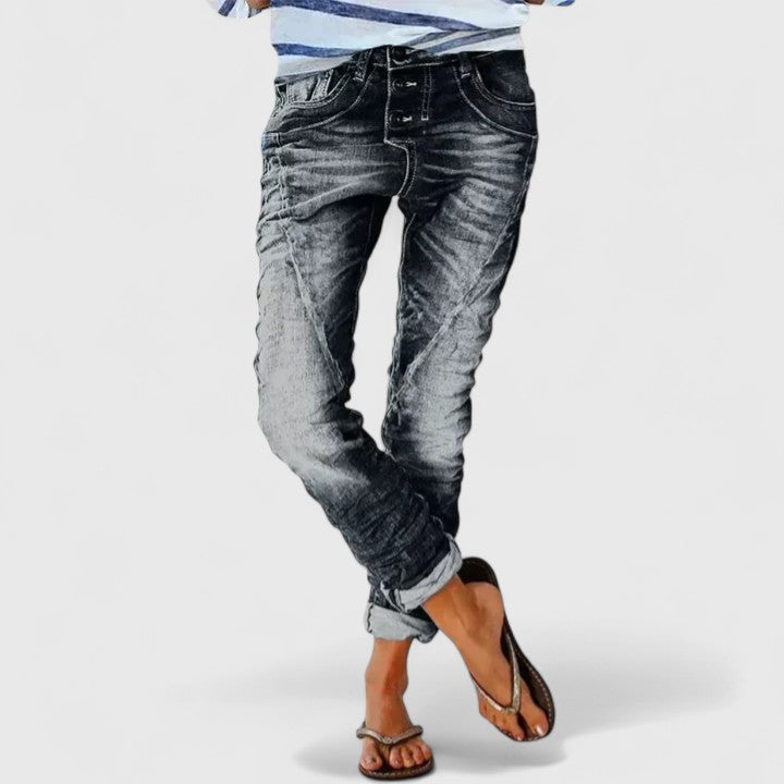 Maven | Distressed Wide Leg Women’s Jeans – Edgy, Comfortable & Trendy Casual Style 0