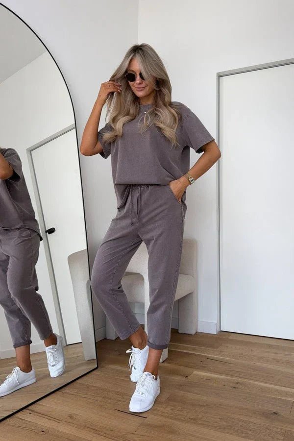 Maven | Ultra-Soft Oversized Women’s Lounge Set – Matching T-Shirt & Shorts 5