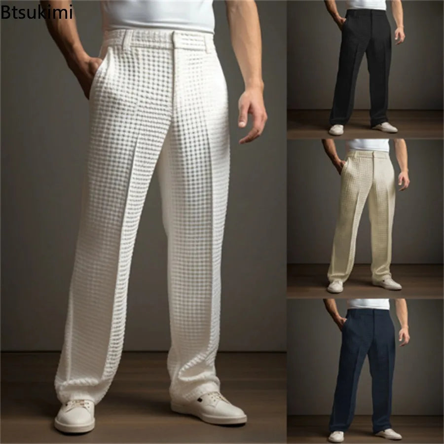 Maverick | Elegant, Loose Fit & Comfortable Men’s Waffle Suit Pants 0