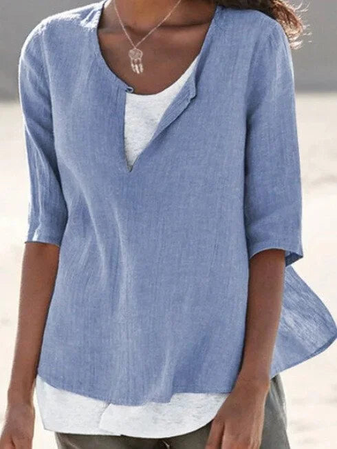 Maya | Breezy, Relaxed & Stylish Plus Size Tops – Women’s 3/4 Sleeve Blouse for Summer 2