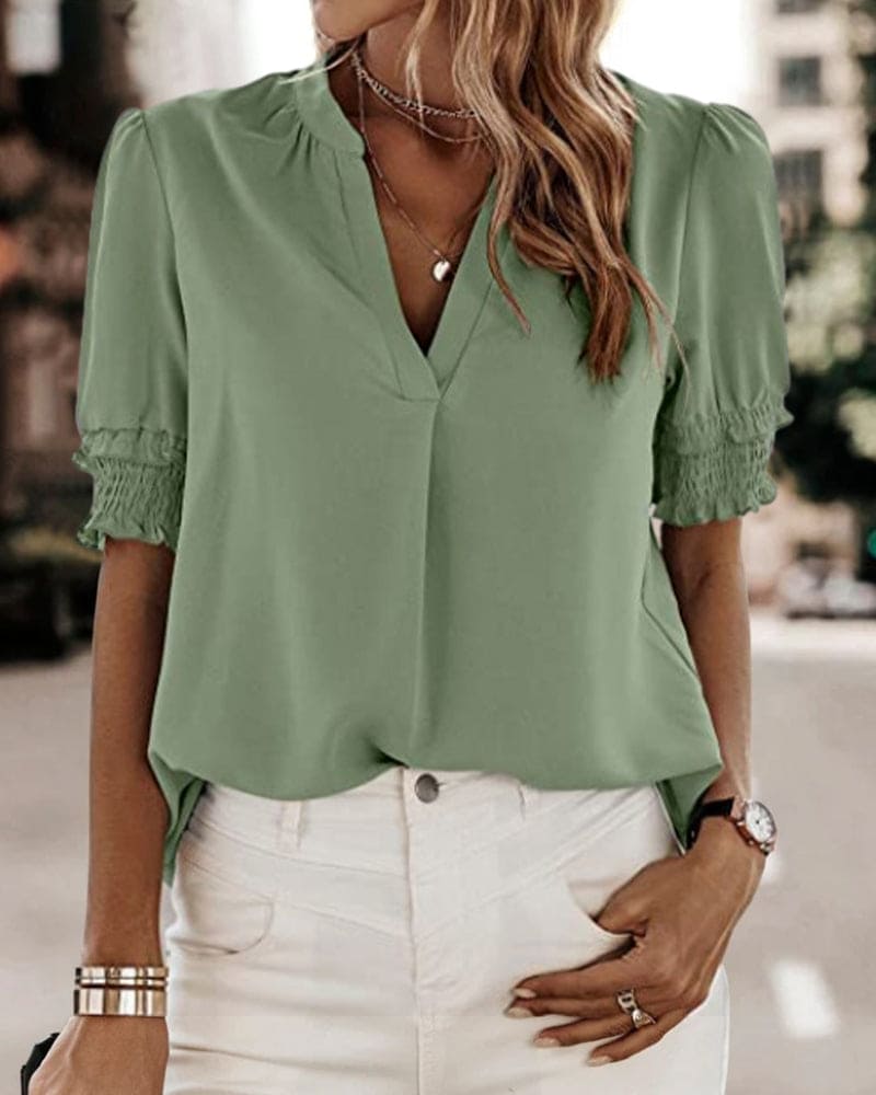 Maya | Vibrant Puff Sleeve Top – Elegant Women's Blouse for Summer 4