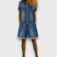 Elena | Vintage Style Denim-Look Jumpsuit