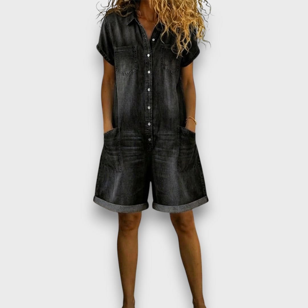 Maya | Womens Jumpsuit Denim Relaxed Fit Casual Vintage Style 2
