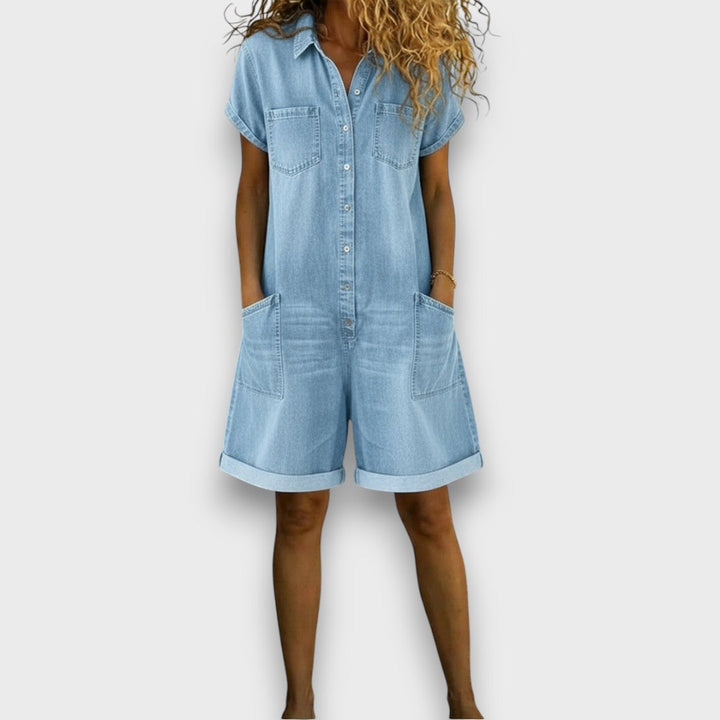 Maya | Womens Jumpsuit Denim Relaxed Fit Casual Vintage Style 5
