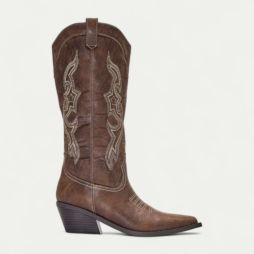 Mella | Western Calf High Pointed Toe Boots Women Stylish Comfortable Fit 2