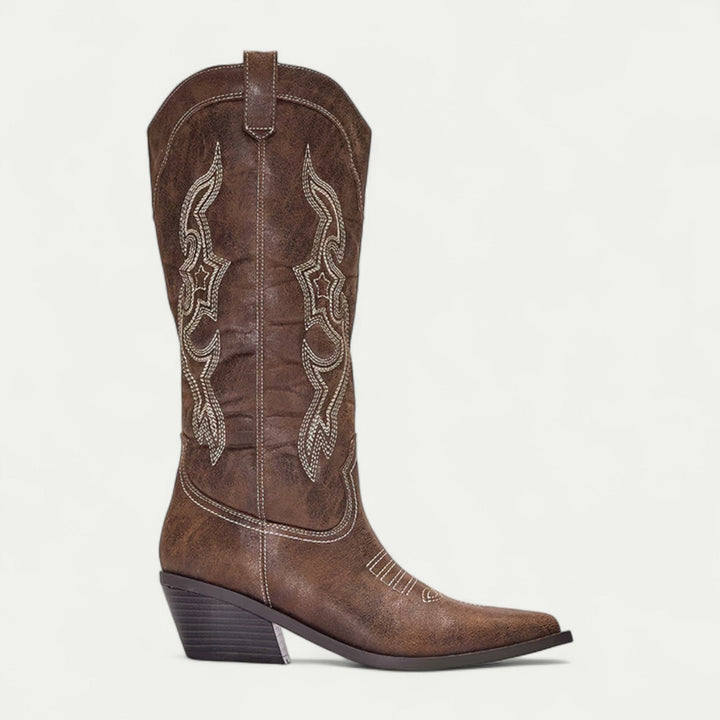 Mella | Western Calf High Pointed Toe Boots Women Stylish Comfortable Fit 2