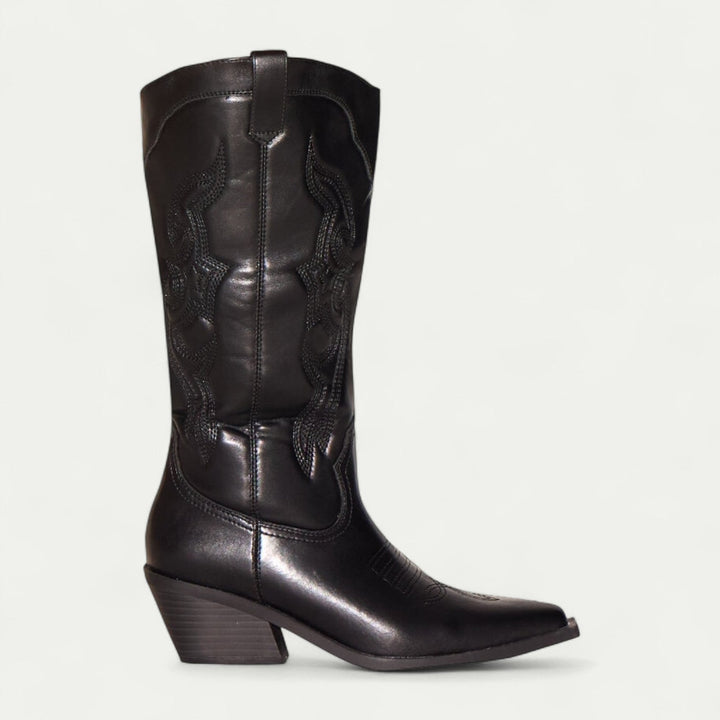 Mella | Western Calf High Pointed Toe Boots Women Stylish Comfortable Fit 4