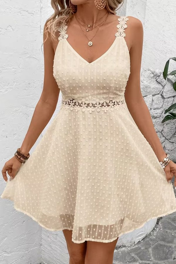 Mia | Women's Floral Lace-Waist Spaghetti Strap Mini Cocktail Dress 2