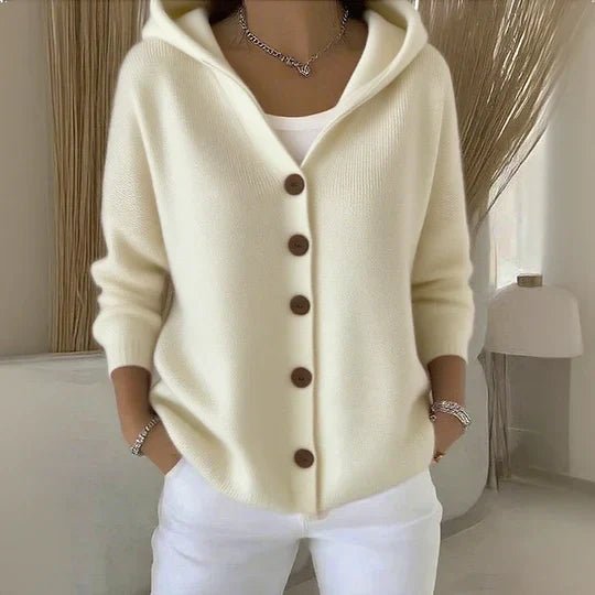 Mia | Women's Relaxed-Fit Hooded Button-Front Knit Cardigan 1