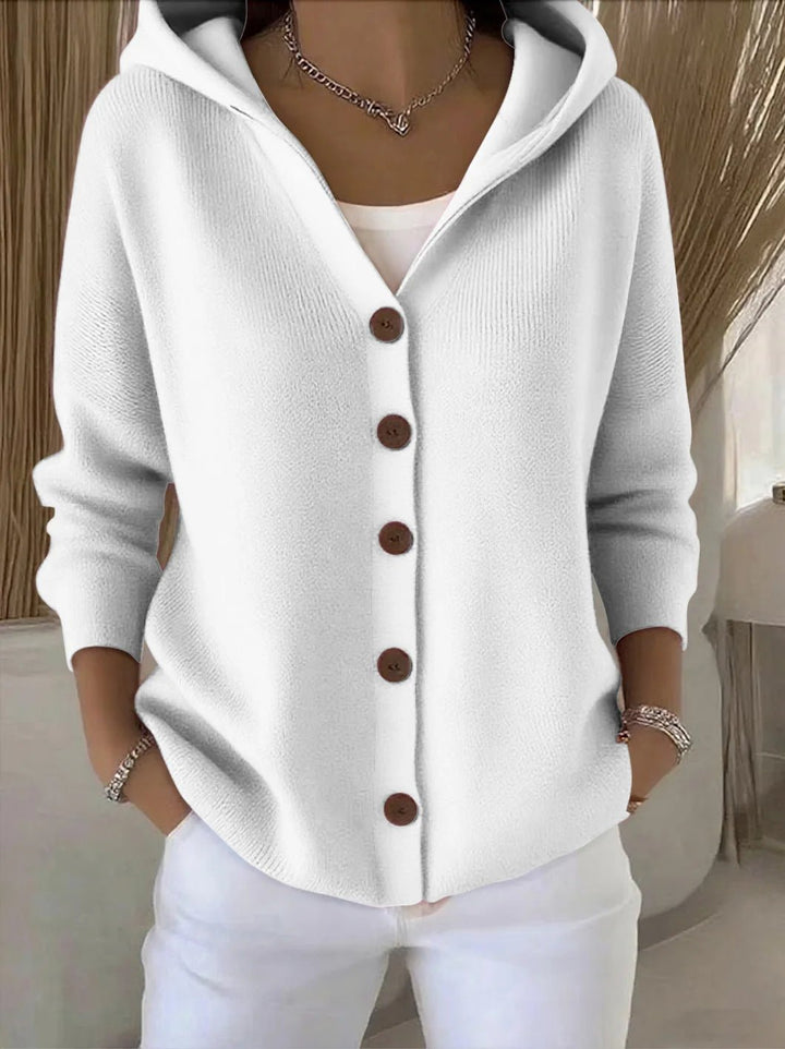 Mia | Women's Relaxed-Fit Hooded Button-Front Knit Cardigan 4