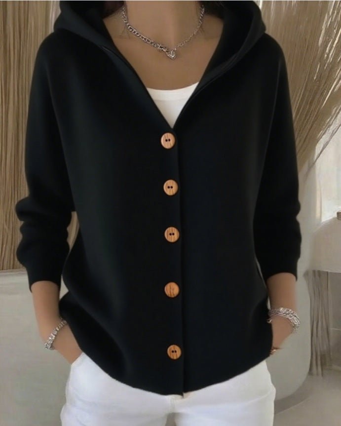 Mia | Women's Relaxed-Fit Hooded Button-Front Knit Cardigan 7