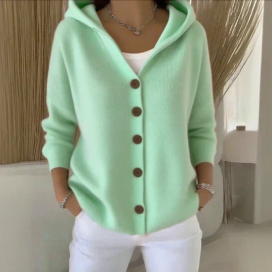 Mia | Women's Relaxed-Fit Hooded Button-Front Knit Cardigan 8