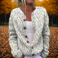 Olivia | Spring Art Printed Knit Cardigan
