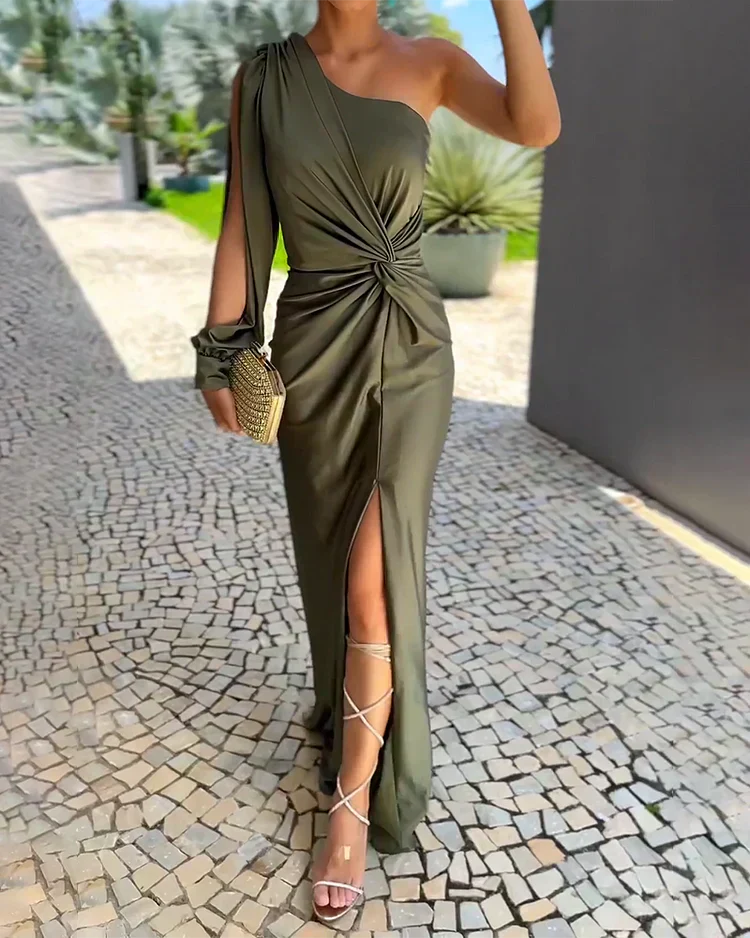 Mila | Wedding Guest Dress Elegant Pleated Design Plus Size Comfort Fit 0
