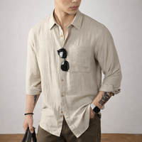 William | Camicia Casual Leggera in Lino con Bottoni
