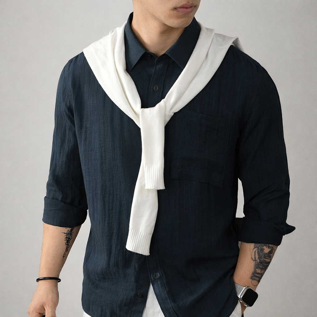 Milo | Casual Lightweight Men's Linen Button Down Shirt 7