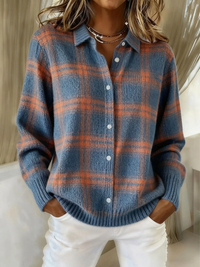 Clara | Gestrickte Bluse mit Karomuster
