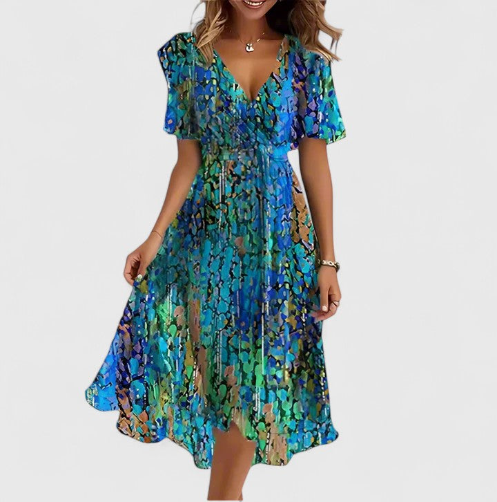 Mira | Elegant Floral Summer Dress – Flattering Fit &amp; High-Low Hem 1