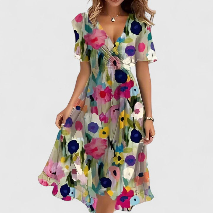 Mira | Elegant Floral Summer Dress – Flattering Fit &amp; High-Low Hem 2