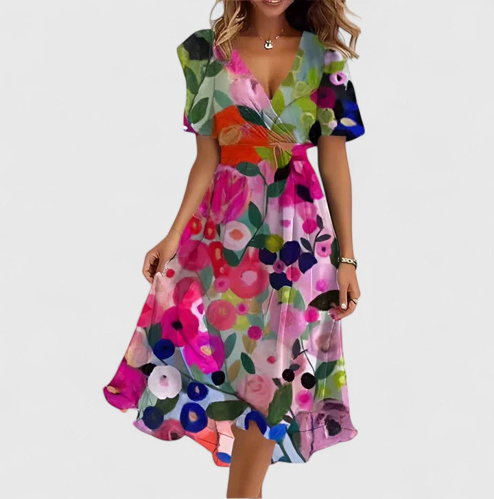 Mira | Elegant Floral Summer Dress – Flattering Fit &amp; High-Low Hem 3