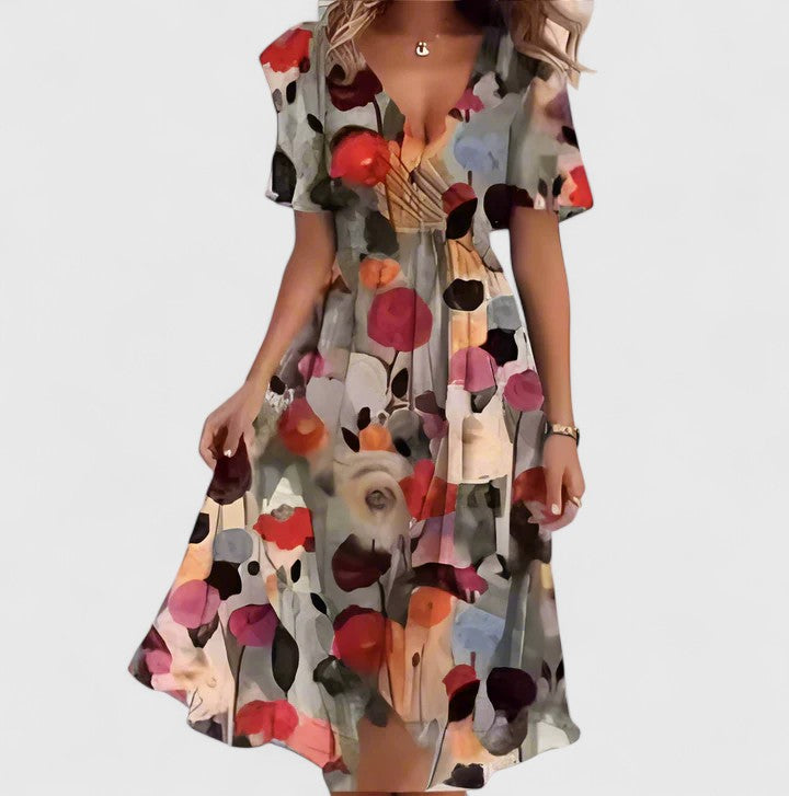 Mira | Elegant Floral Summer Dress – Flattering Fit &amp; High-Low Hem 4