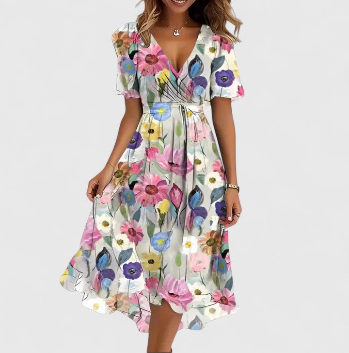 Mira | Elegant Floral Summer Dress – Flattering Fit &amp; High-Low Hem 5