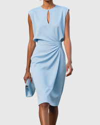 Zara | Elegante abito midi senza maniche con dettaglio arricciato