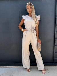 Marilyn | Elegant And Flowing Flutter Sleeve Jumpsuit