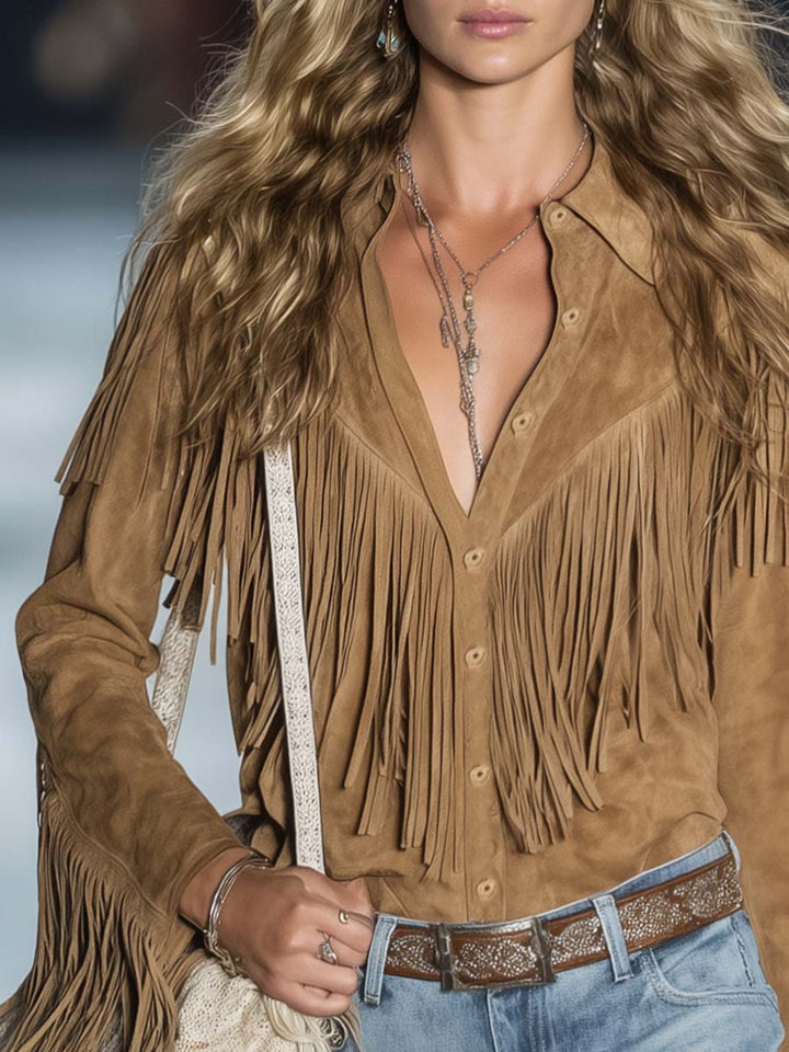 Mira | Stylish & Comfortable Women's Shirt - Elegant Fringed Western Blouse 2