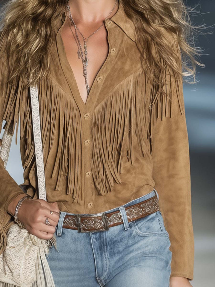 Mira | Stylish & Comfortable Women's Shirt - Elegant Fringed Western Blouse 3