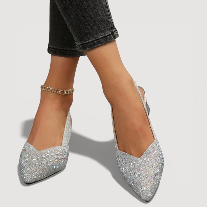 Mirella | Elegant Black Slingback Heels with Subtle Sparkle for Chic Style 7