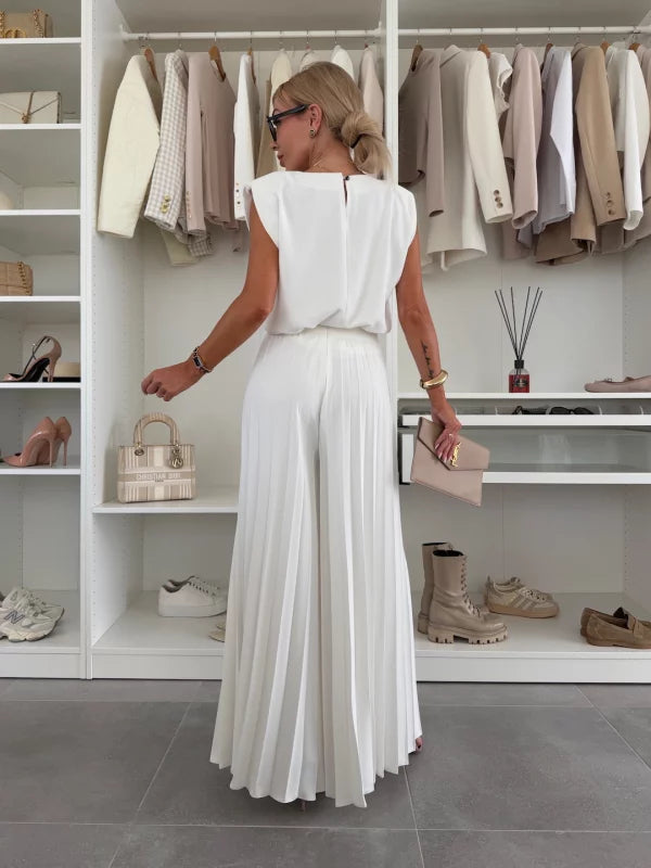 Mirella | Elegant & Comfortable Women’s Outfit – Sleeveless Top and Wide Leg Pants Set 2